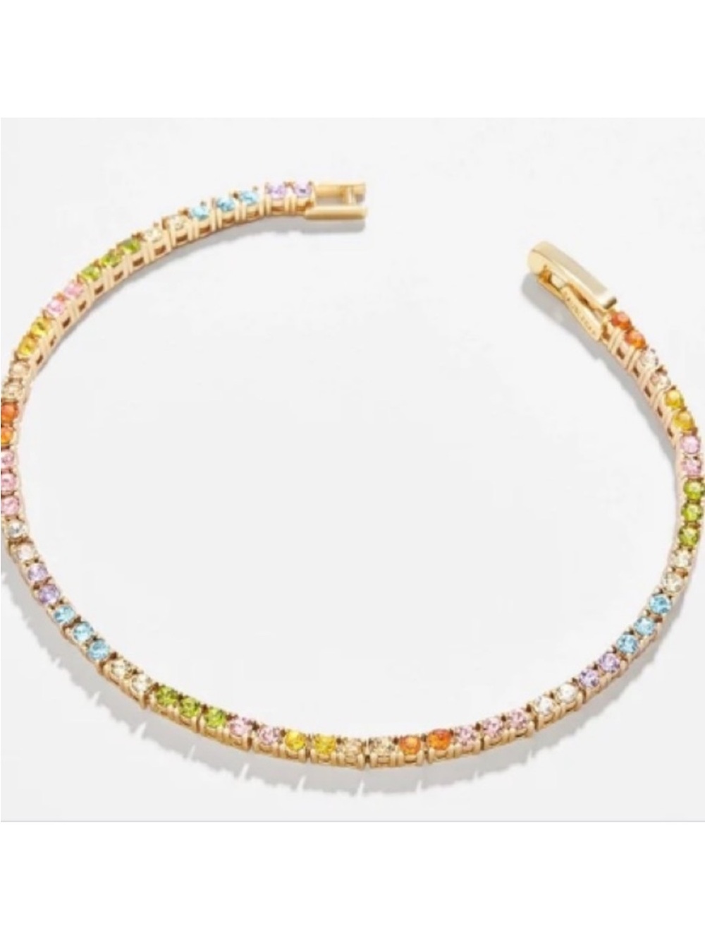 BaubleBar Bennett Gold Multicolor Crystal Tennis Bracelet - Women Jewelry